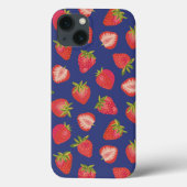 Royal Blue Strawberry iPhone Case (Rückseite)