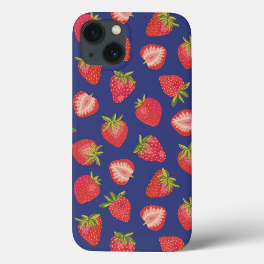 Royal Blue Strawberry iPhone Case (Rückseite)