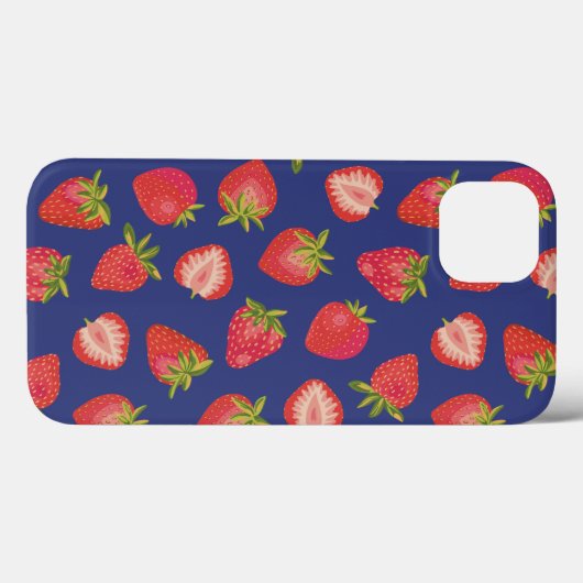 Royal Blue Strawberry iPhone Case (Rückseite (Horizontal))