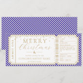 Royal Blue Stripe Concept Ticket Gutscheinkarte Einladung (Vorne/Hinten)