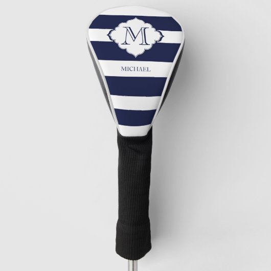 Royal Blue Stripes Golf Headcover (Vorderseite)