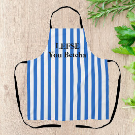 Royal Blue Striping Lefse All-over Print Schürze