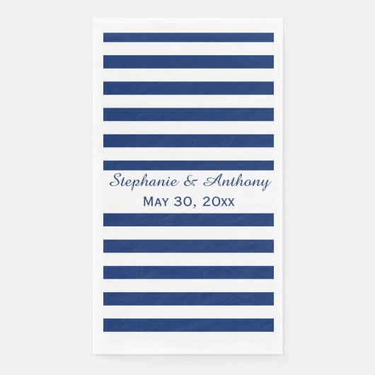 Royal Blue Striping Wedding Serviette (Vorderseite)