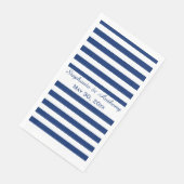 Royal Blue Striping Wedding Serviette (Ecke)