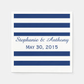 Royal Blue Striping Wedding Serviette (Vorderseite)