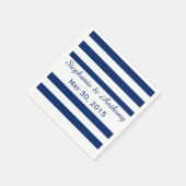 Royal Blue Striping Wedding Serviette (Ecke)