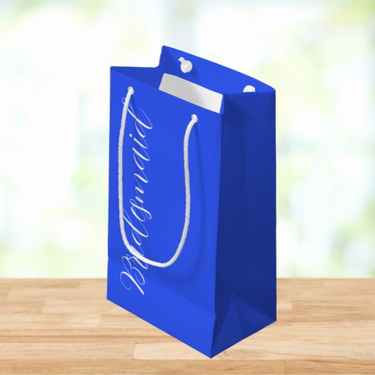 Royal Blue Stylized Script Wedding Bridesmaid Kleine Geschenktüte