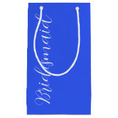Royal Blue Stylized Script Wedding Bridesmaid Kleine Geschenktüte (Vorderseite)