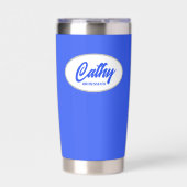 Royal Blue Stylized Wedding Bridesmaid Thermobecher (Vorderseite)