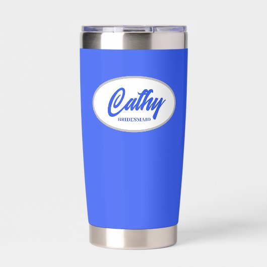 Royal Blue Stylized Wedding Bridesmaid Thermobecher (Vorderseite)