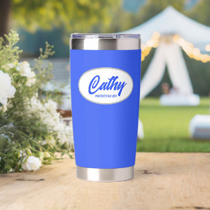 Royal Blue Stylized Wedding Bridesmaid Thermobecher