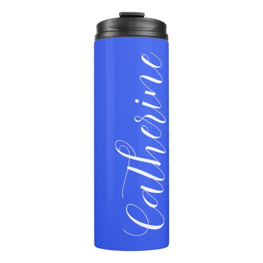 Royal Blue Stylized Wedding Bridesmaid Thermosbecher (Vorderseite)