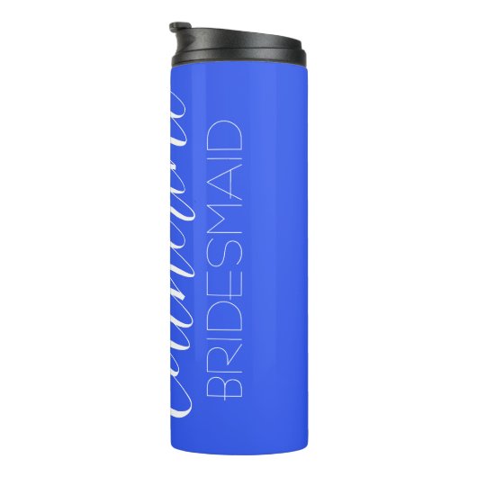 Royal Blue Stylized Wedding Bridesmaid Thermosbecher (Nach rechts gedreht)