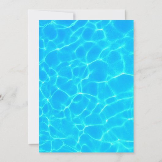 Royal Blue Summer Pool Birthday Party Einladung (Rückseite)