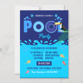 Royal Blue Summer Pool Birthday Party Magneteinladung (Vorderseite)