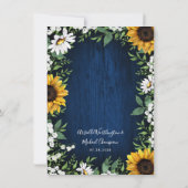 Royal Blue Sunflower Country Einladungen für Hochz (Rückseite)