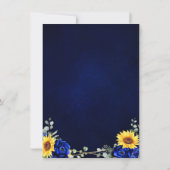 Royal Blue Sunflower Geometric Save the Date (Rückseite)