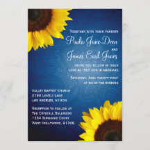 Royal Blue & Sunflower Hochzeit Einladung