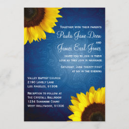 Royal Blue & Sunflower Hochzeit Einladung
