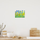 Royal Blue Sunshine Yellow Watercolor Blume Poster (Küche)