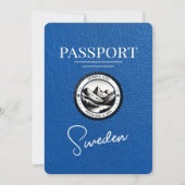 Royal Blue Sweden Passport Hochzeitseinladung Einladung (Rückseite)