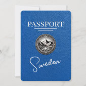 Royal Blue Sweden Passport Save the Date (Vorderseite)