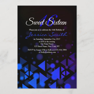Royal Blue Sweet 16 Party Einladung