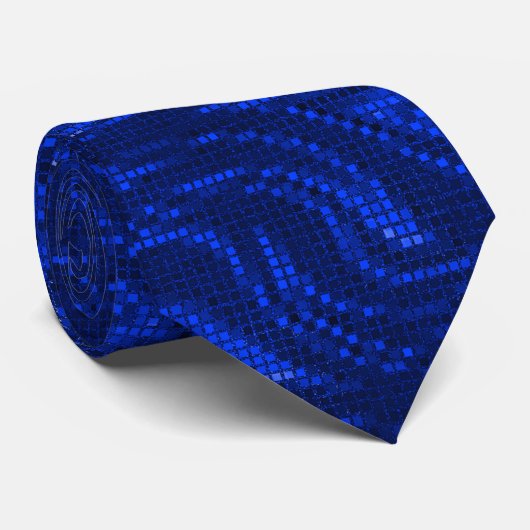Royal Blue Swirl Sequin Effect Neckware Krawatte (Gerollt)