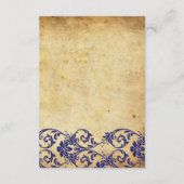 Royal Blue Swirl Wedding Reception Card Begleitkarte (Rückseite)
