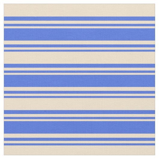 Royal Blue & Tan Striping Muster Stoff (Nahaufnahme)
