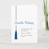 Royal Blue Tassel Abschluss Ankündigung (Vorderseite)