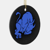 Royal Blue Taurus Keramik Ornament (Rechts)