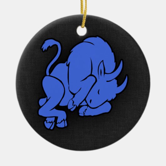 Royal Blue Taurus Keramik Ornament (Vorne)