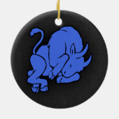 Royal Blue Taurus Keramik Ornament (Hinten)