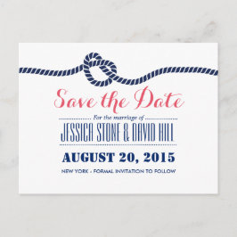 Royal Blue The Knot Wedding Save the Date Ankündigungspostkarte