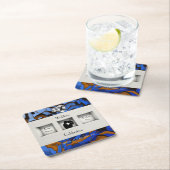 Royal Blue Theme Modernität Abstrakt Rechteckiger Pappuntersetzer (Vor Ort)