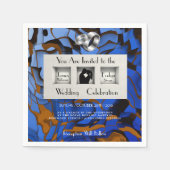 Royal Blue Theme Modernität Abstrakt Serviette (Vorderseite)