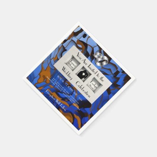 Royal Blue Theme Modernität Abstrakt Serviette (Ecke)