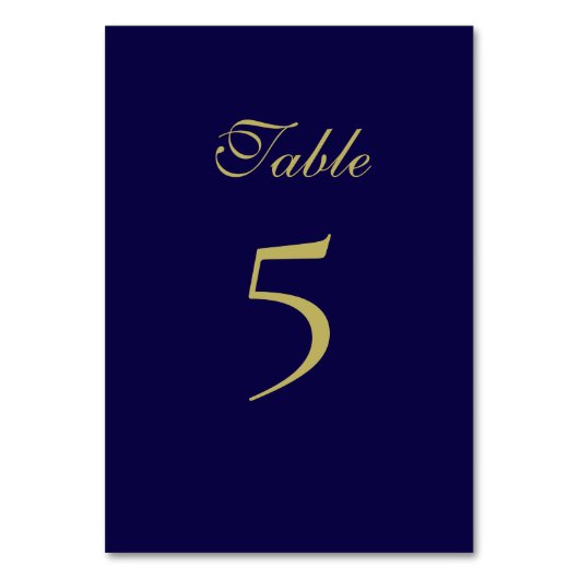 Royal Blue Tischnummer Card (Vorderseite)