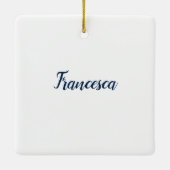 Royal Blue Toile Filigree Lemons Ornament (Rückseite)