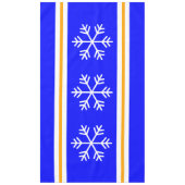 Royal Blue Triple White Nordic Snowflakes Streifen Tischdecke (Vorderseite)