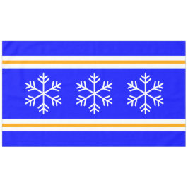 Royal Blue Triple White Nordic Snowflakes Streifen Tischdecke