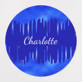 Royal Blue Tropfen Etiketten (Design 1)