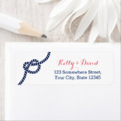 Royal Blue Tying the Knot Wedding Rücksendeadresse (Insitu)