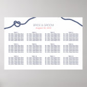 Royal Blue Tying the Knot Wedding Seating Chart Poster (Vorne)