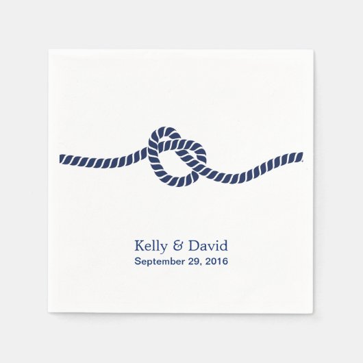 Royal Blue Tying the Knot Wedding Serviette (Vorderseite)