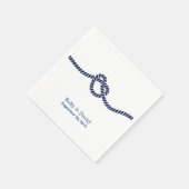 Royal Blue Tying the Knot Wedding Serviette (Ecke)