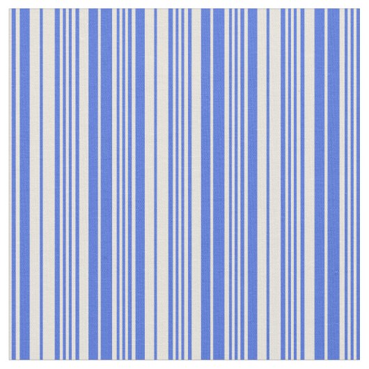 Royal Blue und Beige Colored Lines Stoff (Nahaufnahme)