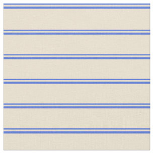 Royal Blue und Beige Colored Lines Stoff