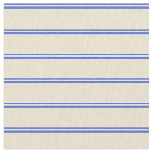 Royal Blue und Beige Colored Lines Stoff (Nahaufnahme)